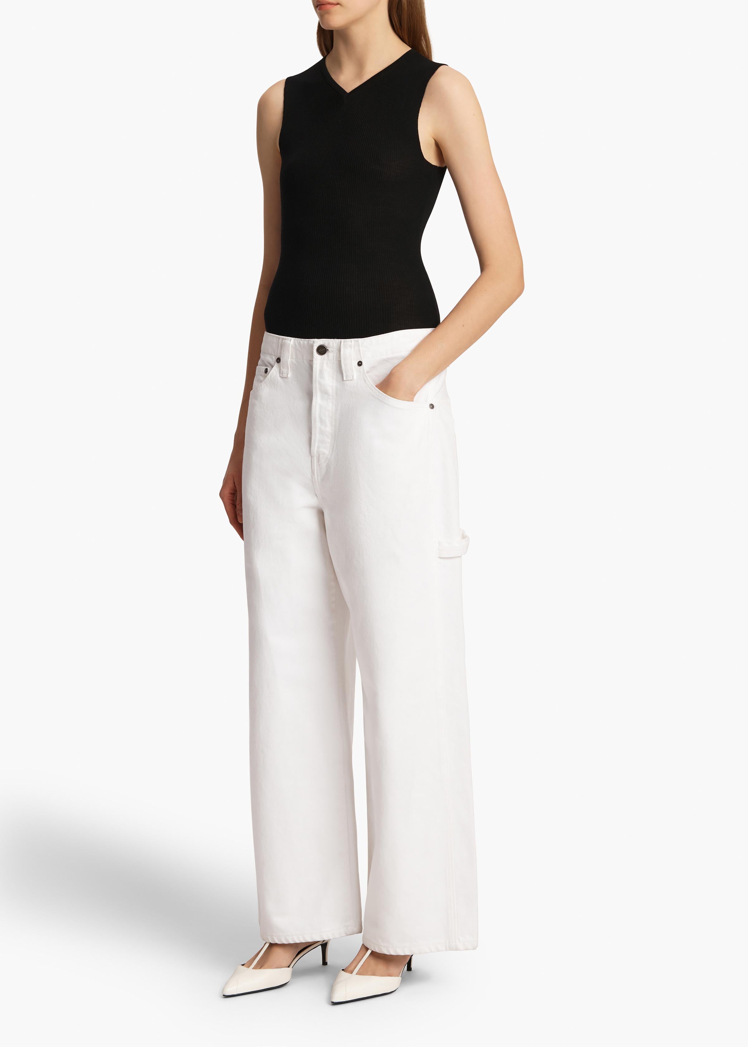 Sowen Jean in White STYLED VIEW